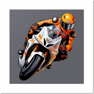 Superbike Motorcycle Racer Posters and Art